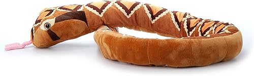 Miniatura 2 de The Petting Zoo Peluche de serpiente de cascabel tropical, regalos para niños, juguete de peluche de serpiente de 54 pulgadas