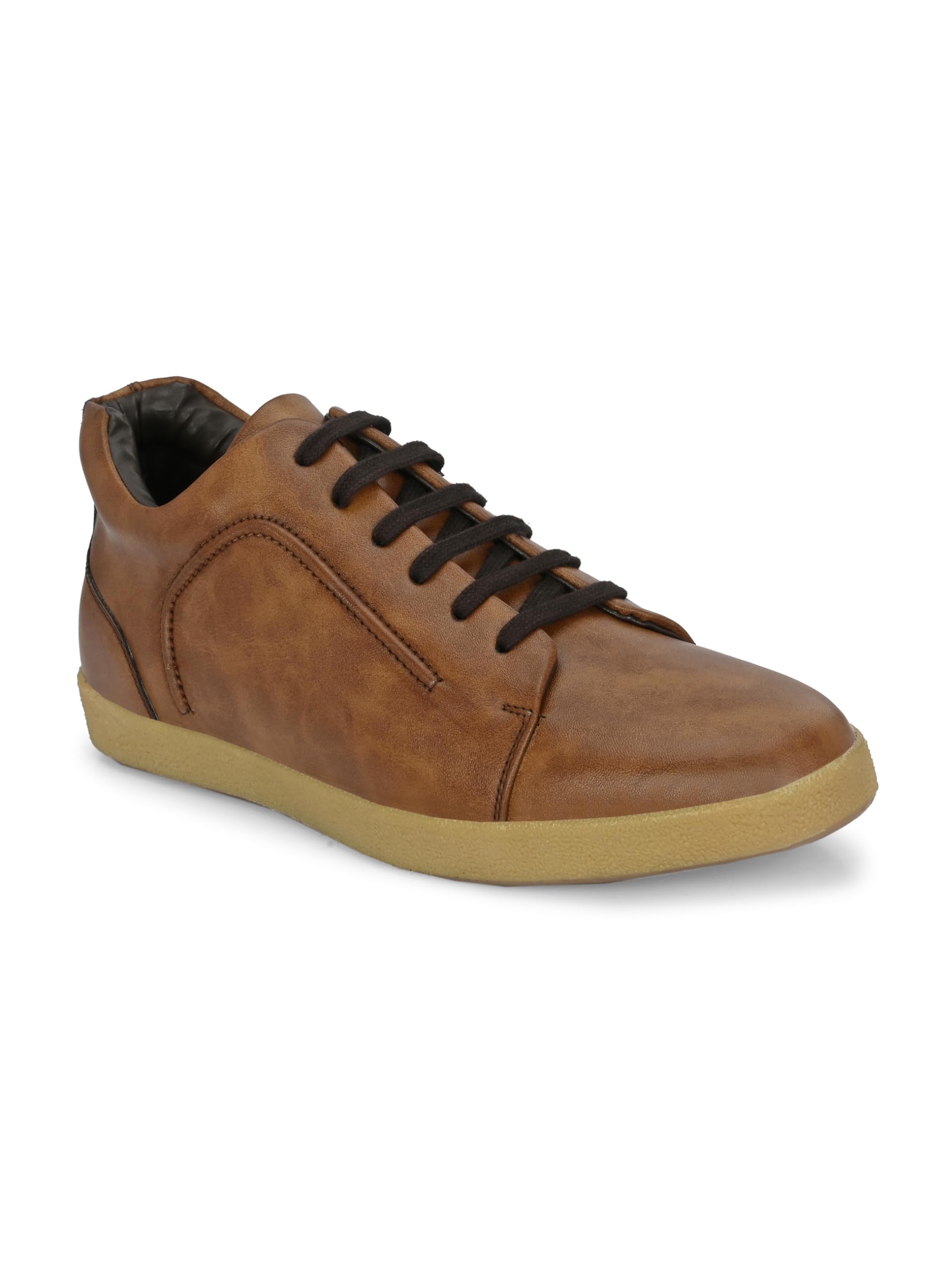 San Frissco Mens Sneakers Casual Lace Up High Top Ankle Regular Boots with Comfortable TPR Sole/Stylish Durable and Lightweight Shoes for Running, Walking, Party and Office - 8 (Brown) (B0D86ZCSCY) Amazon Price History, Amazon Price Tracker