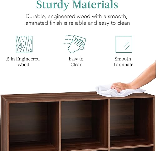 Miniatura 6 de Best Choice Products Organizador de almacenamiento de 6 cubos, apertura de estante de 13.5 pulgadas, estantería, estante de exhibición,