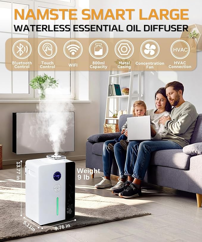 Difusor de Aromas Eléctrico NAMSTE 800 ml Metal Negro miniatura 7