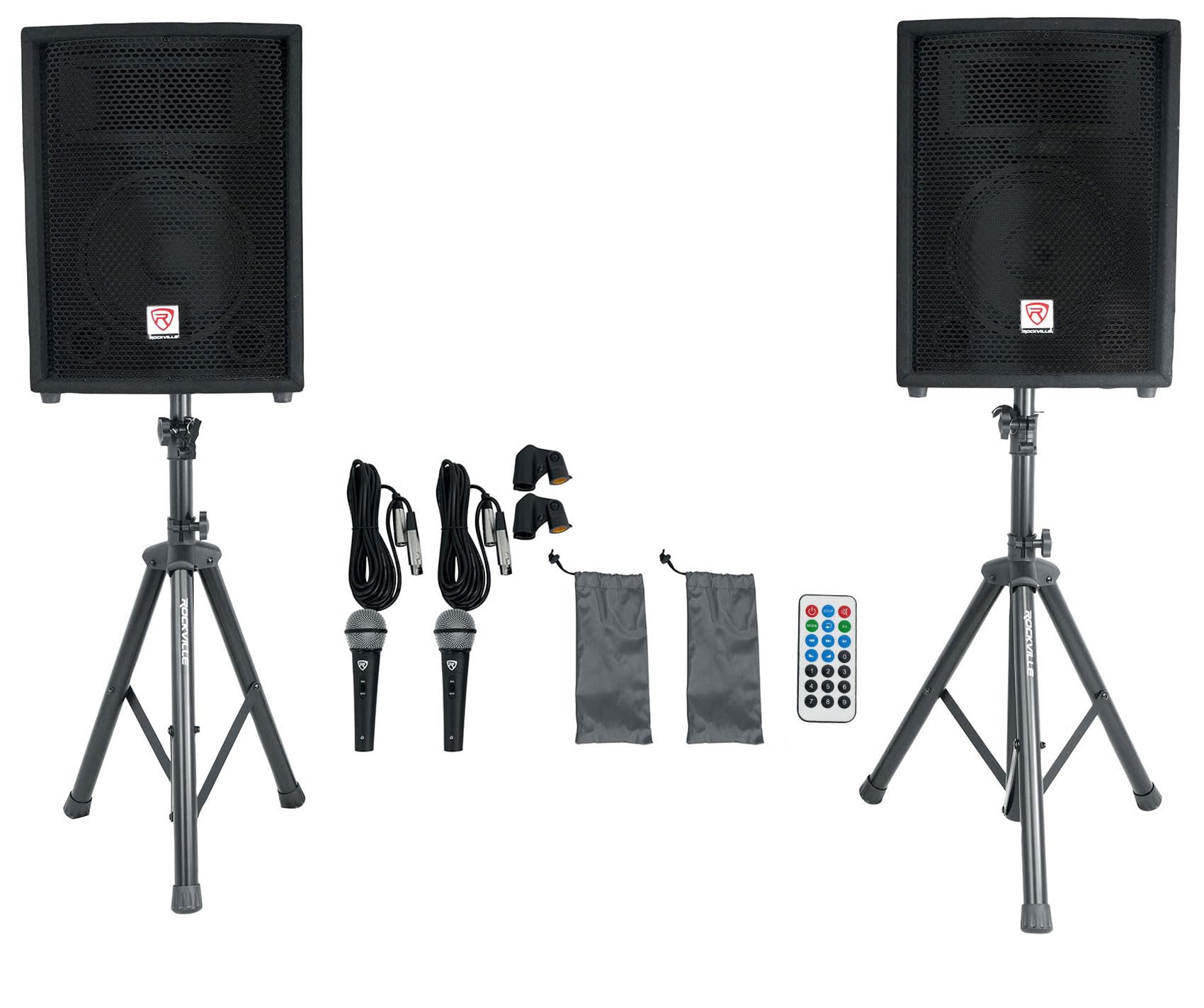 Rockville RPG2X10 Box 1 (2pcs speaker,2pcs stands,2pcs mics,all cables)