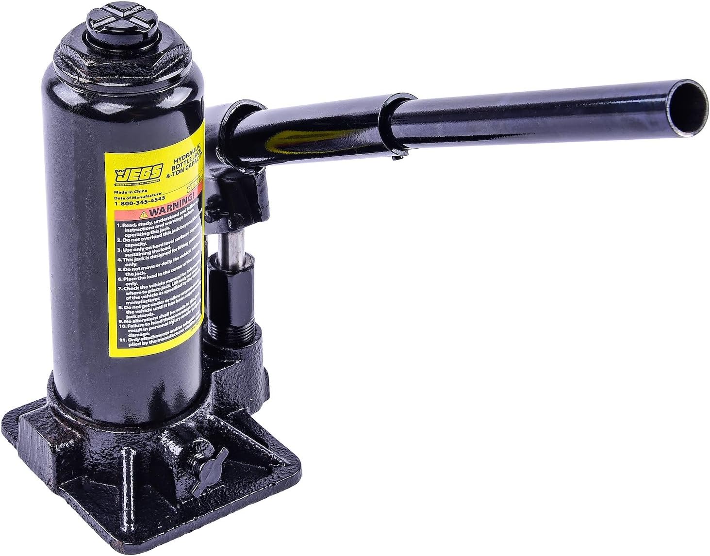JEGS Bottle Jack | 4-Ton Capacity | Lift Height from 8 to 11 7/8 inches | Lift Height with Extension Screw is 16 Inches | One Per Package