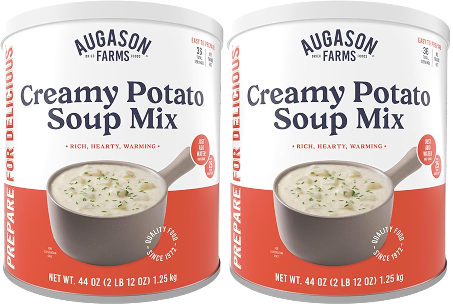 Creamy Potato Soup Mix, 45 oz Can (Pack of 2) - Augason Farms