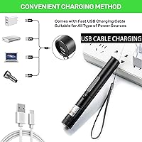 Vista 6 de Laser Pointer High Power, Green Laser Pointer Indicator Light, USB Charge，Presentation, Interactive Toys for Indoor Dogs Cats
