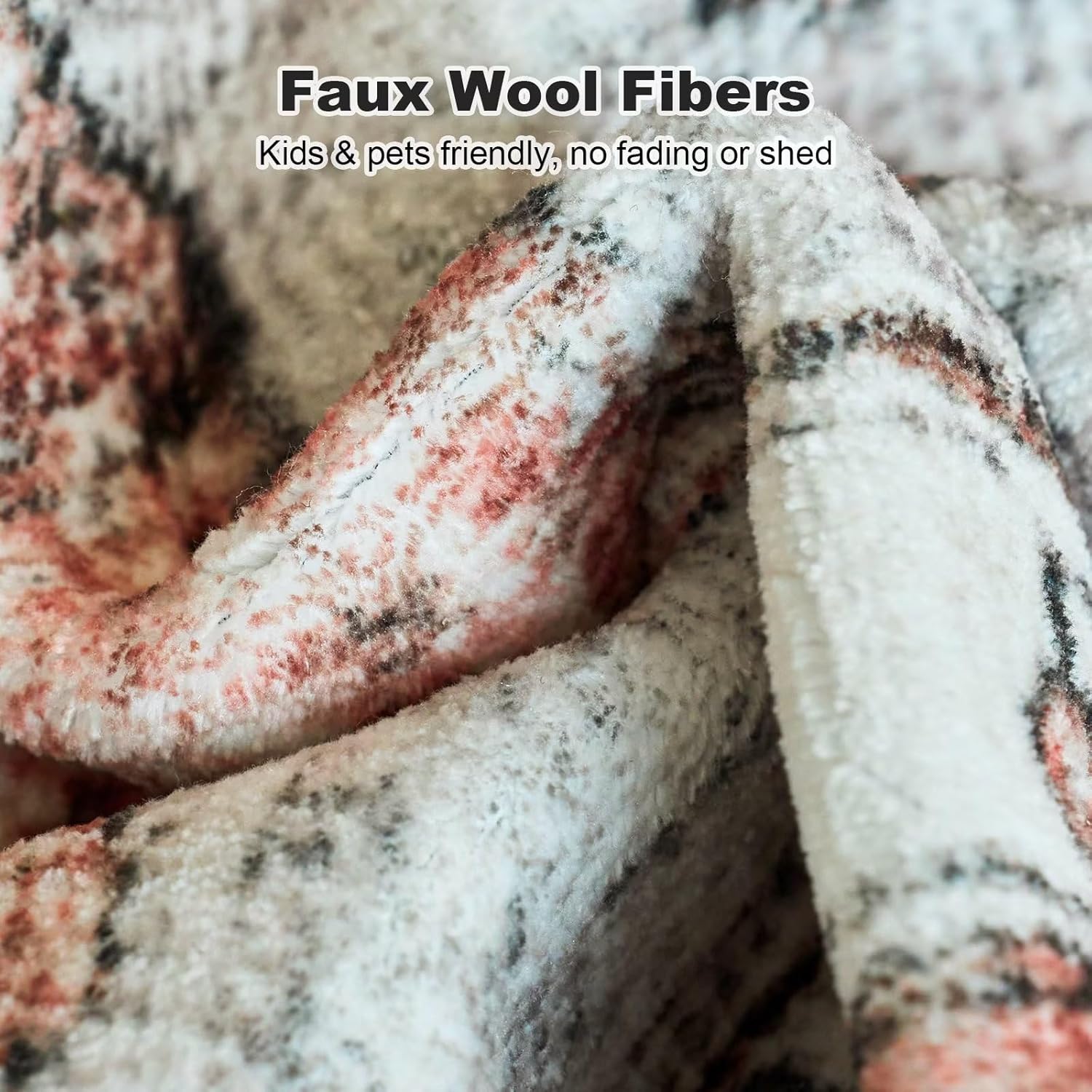 OIGAE Modern Abstract Area Rug 5x7 - Soft Durable Low-Pile Machine Washable Rug with Non-Slip Backing, Stain Resistant for Living Room, Bedroom, Dining Room, and High-Traffic Areas, Red