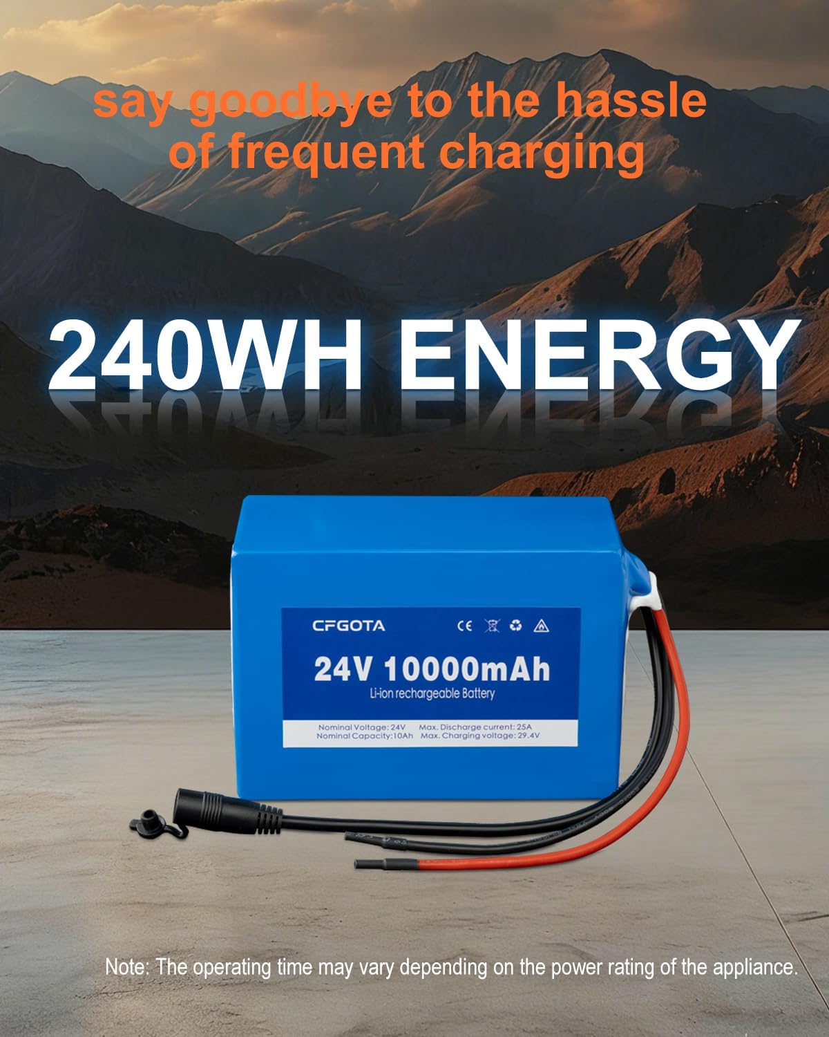 24V 10Ah Lithium Battery Pack with 29.4V 1A Charger, 24 Volt Rechargeable Battery for DIY Projects, LED Lighting, Audio Equipment, and Portable 24V Devices