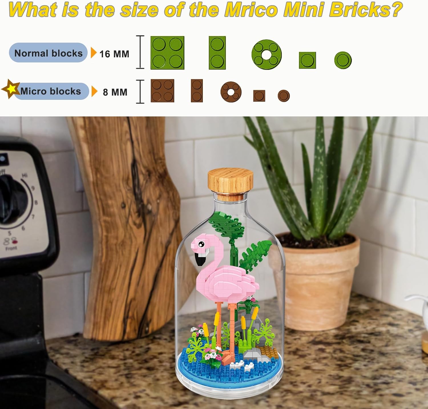 Creative Flamingo Toy Building Set,Adult Mini Animal Friend Set,Party Favors Gift for Friend,Animal Lover Office Home Decor Birds Building Block Kit,New Year Easter Birthday Gift for Family