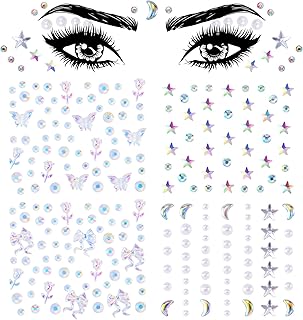 OIIKI 4 hojas de calcomanías de cara de estre...