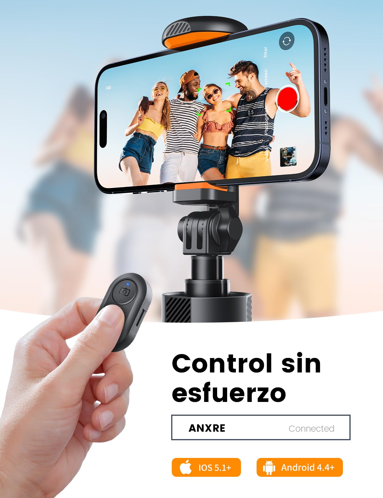 ANXRE 180cm Trípode Palo Selfie, NT79 Trípode para Movil Monopies con Control Remoto para Móvil y Cámara, Compatible con iPhone/Samsung/Gopro/Cámara (Negro)