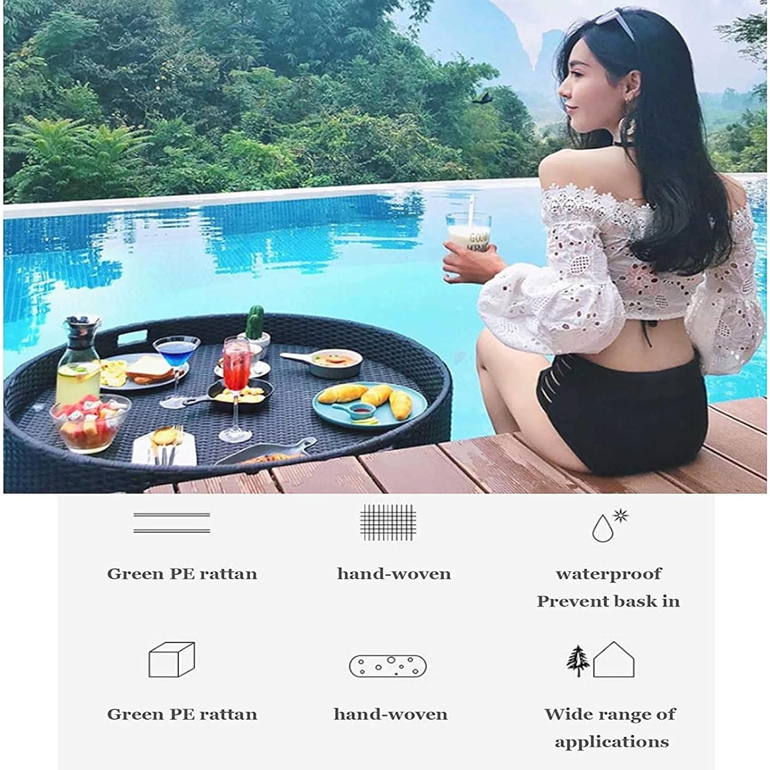 フローティングトレイ スイミングプール フロート ラウンジ リフレッシュメント テーブル バー プール ドリンク フローティ ビュッ