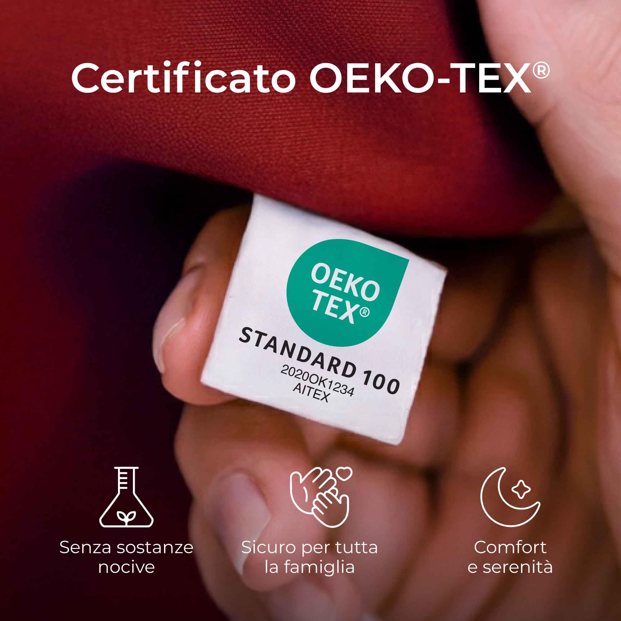 Federe 40x40 Cotone Rinforzato (Set da 2) - Borgogna - Trama Fitta a 57 Fili/cm² - Federe Cuscini 40x40 cm - Federe Cuscino 40x40 Certificate Oeko Tex - Dreamzie
