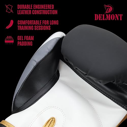 Miniatura 2 de Delmont Guantes de boxeo para hombres y mujeres  Bolsa pesada, guantes de kickboxing, sparring y entrenamiento con acolchado multicapa, soporte de