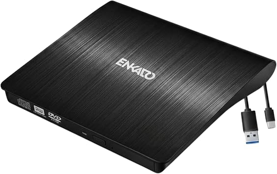 USB 3.0 & Type-C Harici DVD/CD Okuyucu ve Yaz c  - Ta nabilir Slim Optik S r c  Windows ve Mac Uyumlu