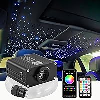 Vista 12 de Kit de Luces de Techo Estrellado Twinkle de 16W con 200 piezas, Fibra Óptica de Tamaño Compacto de 0.03 pulgadas 6.5 pies, Luces de Techo