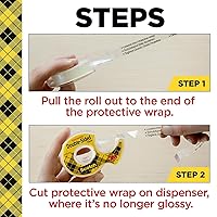 Vista 3 de Scotch Rollos de repuesto de cinta permanente de doble cara, 1/2 pulgadas x 36 yardas, núcleo de 3 pulgadas, transparente, 12 rollos