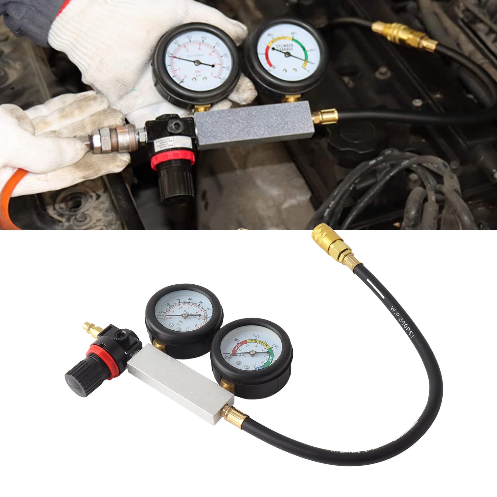 Tester per Perdite di Cilindri per Strumenti di Rilevamento della Compressione del Motore a Benzina per il Test della velocità di Perdita del Controllo della Pressione