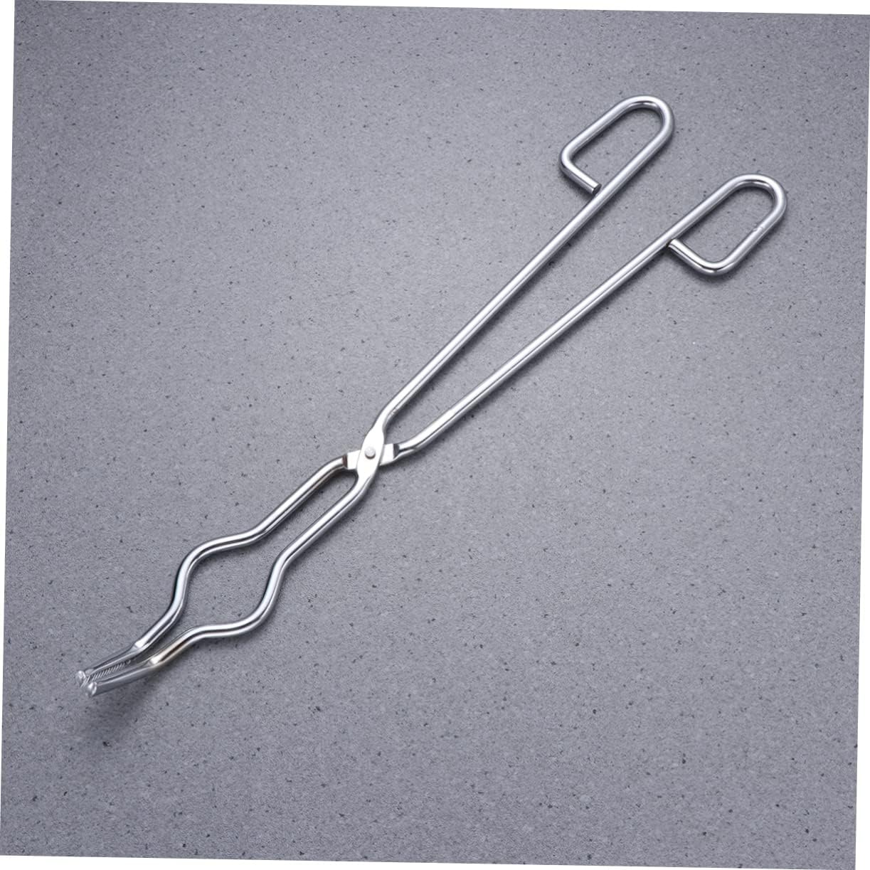 Chromium Plated Steel Beaker Tongs Anti-slip Handle Crucible Clamp for Laboratory and Chemistry Experiments Silver
