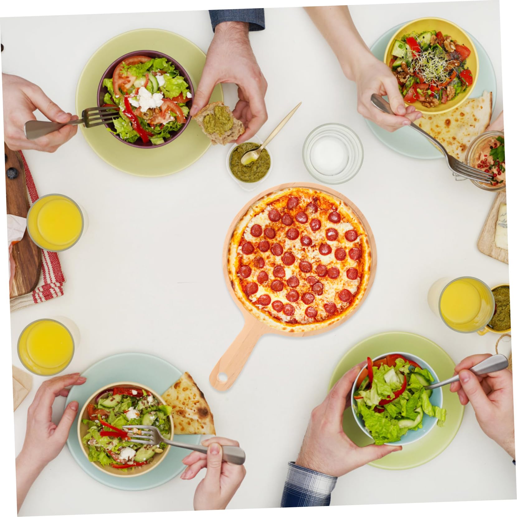 Amazon | Mikinona ピザカッティングボード（ハンドル付き）木製