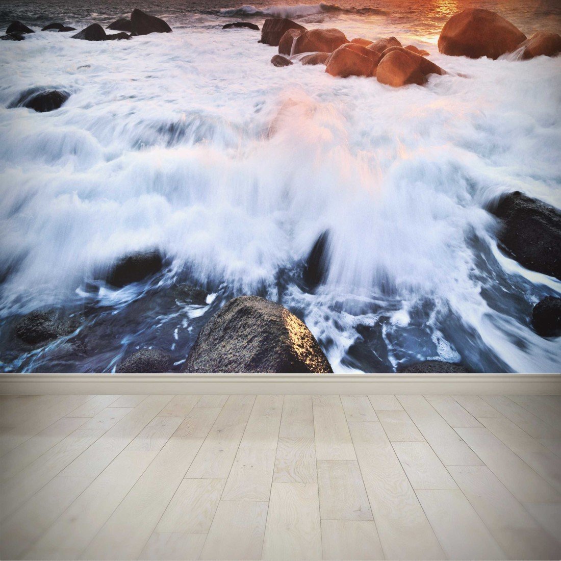 NISH! 3D Waterfall Wall Mural Wallpaper 035 (Textured Paper Wall