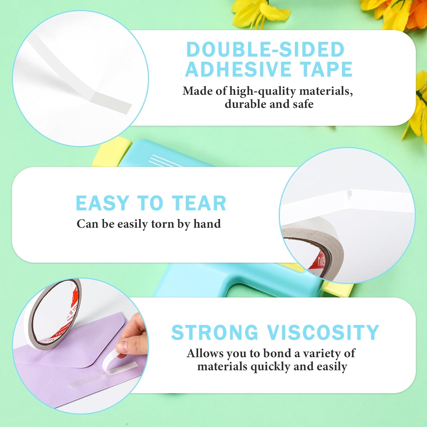 Paper Crimper, Double Sided Tape, Glossy Thin Inkjet Paper 100 Sheets, Glossy Photo Paper 8.25 x 11.6 Inches for Chip Bags Crafting for Inkjet Printer, Dye Ink 115gsm(Blue)