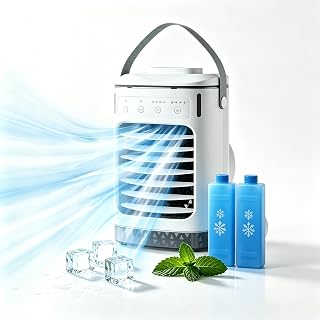 Mobile Klimaanlage, 900 ml Luftkühler mit Wasserkühlung, 4 in 1 Mini Klimaanlage