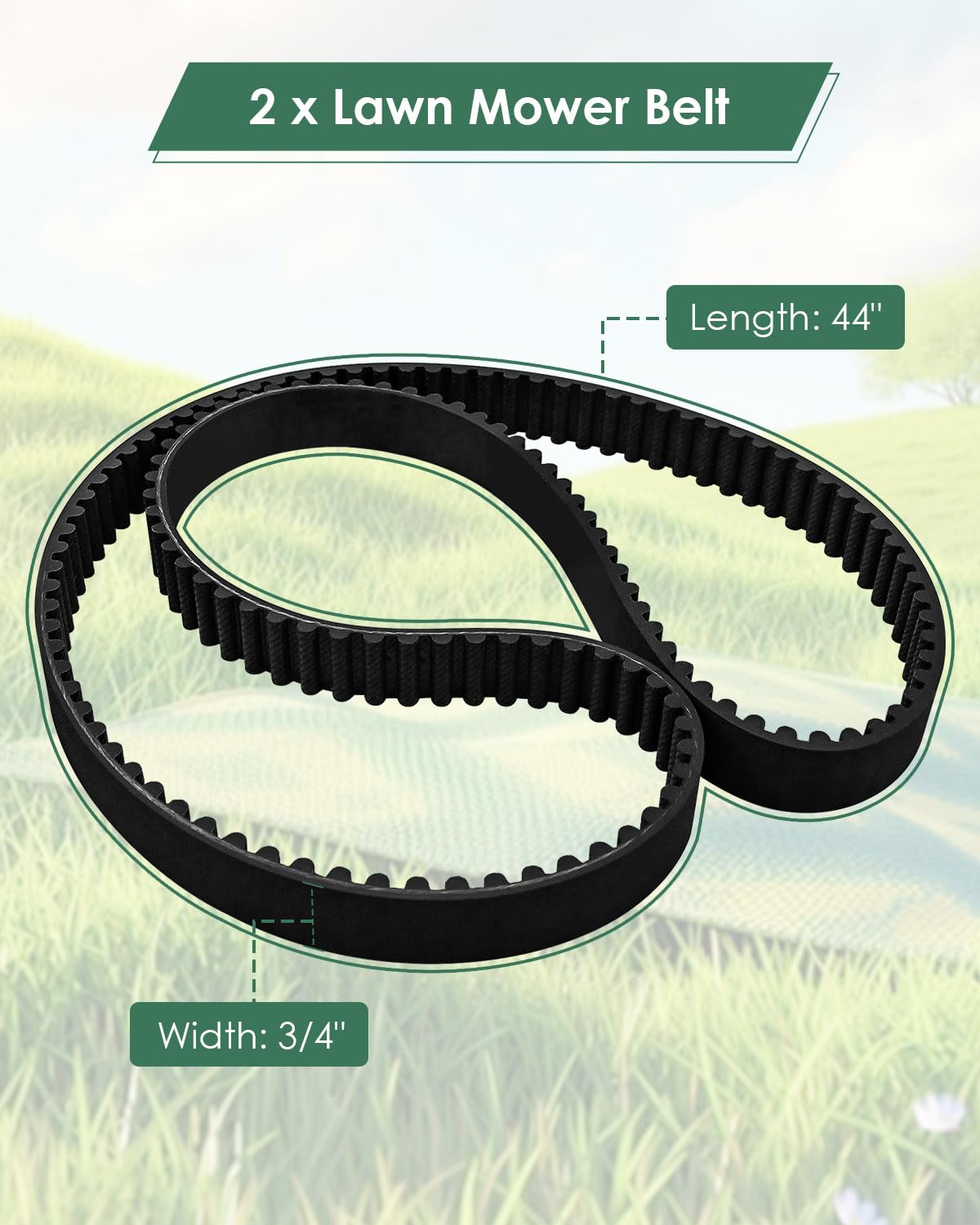 120-3335 Lawn Mower Belt Compatible with Toro TimeMaster Exmark 30" Deck Lawn Mower, 44" X 3/4" Belt Replace 120-3335 1203335