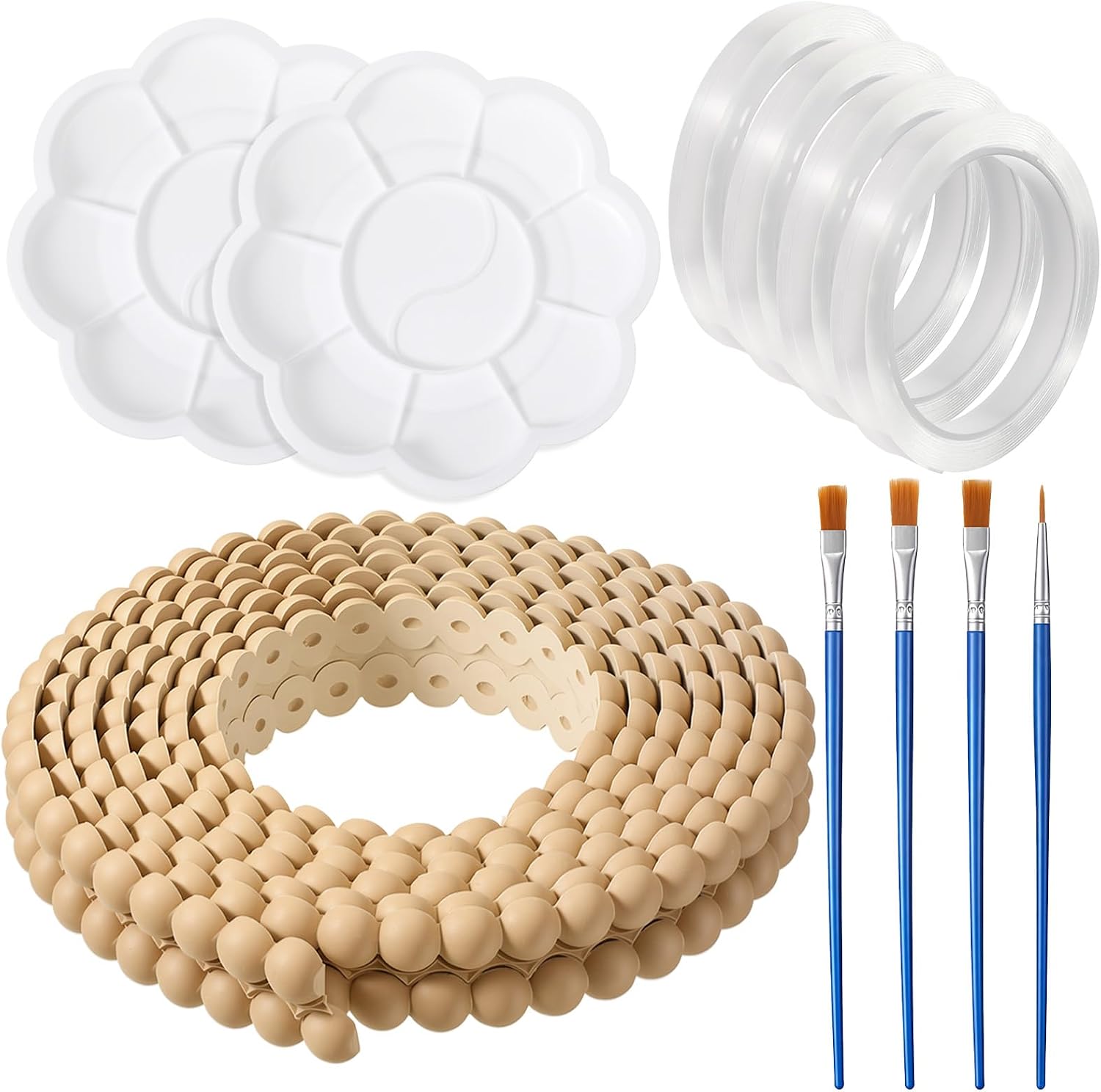 2 Rolls 20ft Flexible Molding Trim Peel and Stick,15mm Wood Color Wall Trim, Decorative PVC Molding Border with 4 Rolls of Tape, Paintable DIY Decorative Moulding for Bathroom Mirror, Backsplash