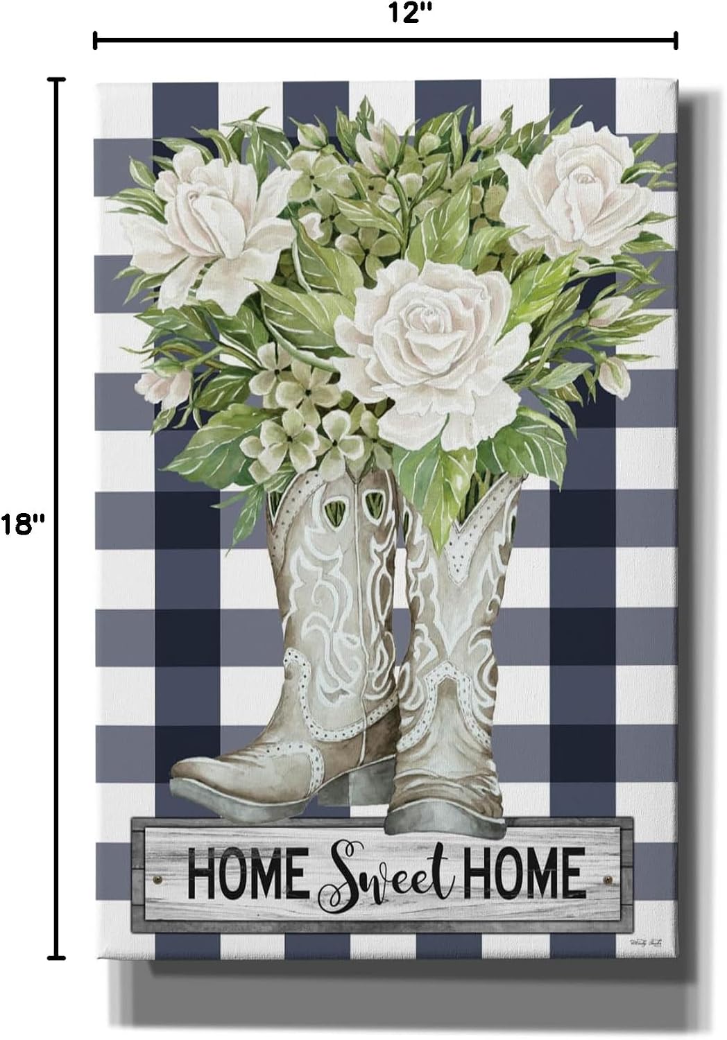 Epic Graffiti 'Home Sweet Home Cowboy Boots' by Cindy Jacobs, Canvas Wall Art, 12"x18"