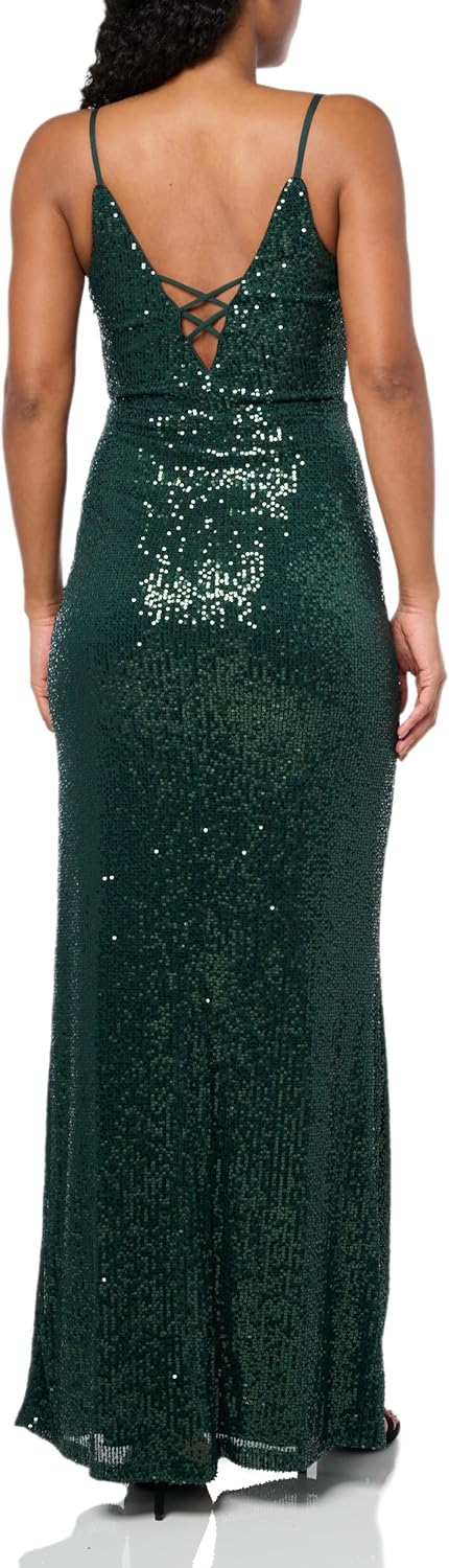 Speechless Womens Sleeveless Maxi Strappy Sequined Party Dress - Image 3