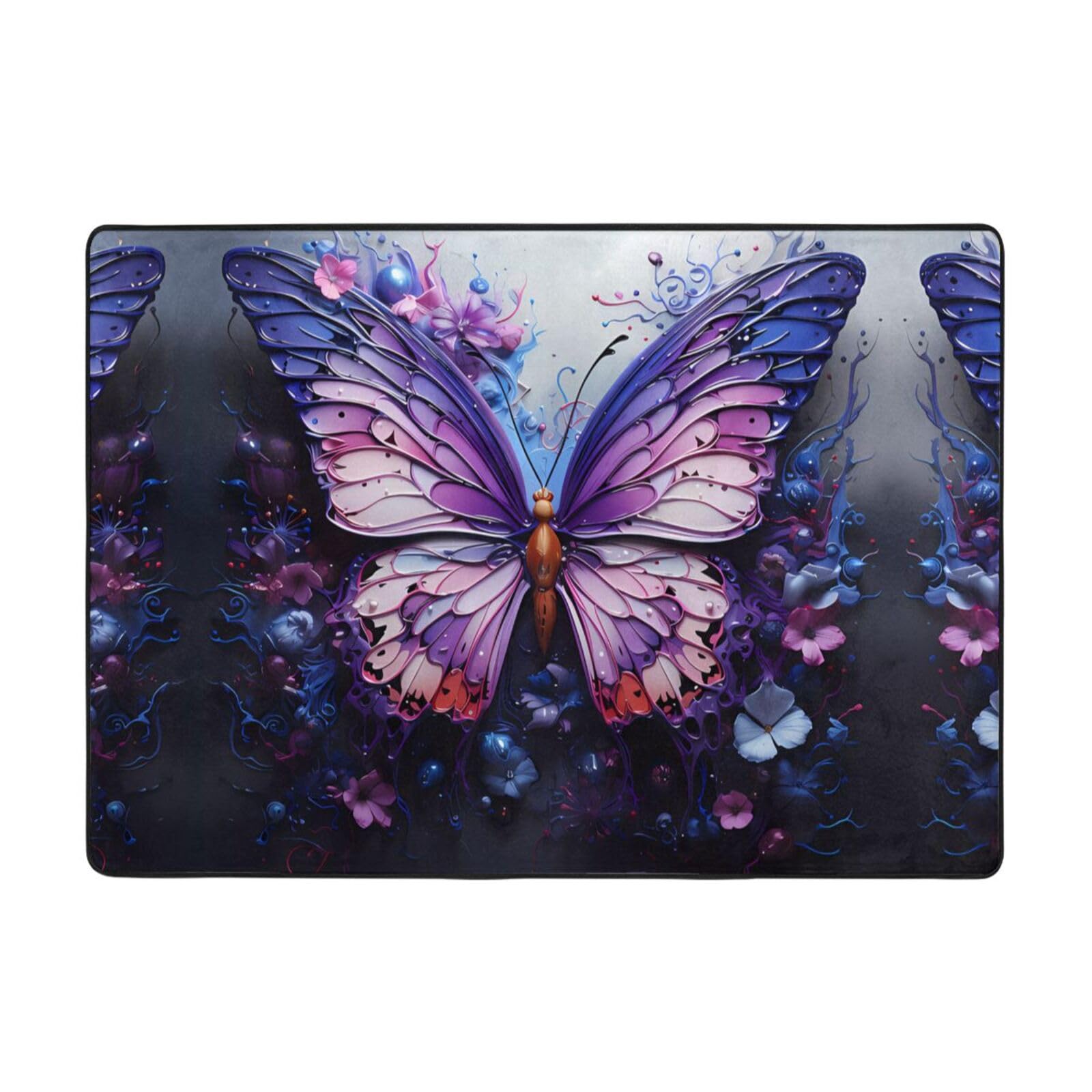 Tapis violet flanelle antid&eacute;rapant et grand format pour salle de bain