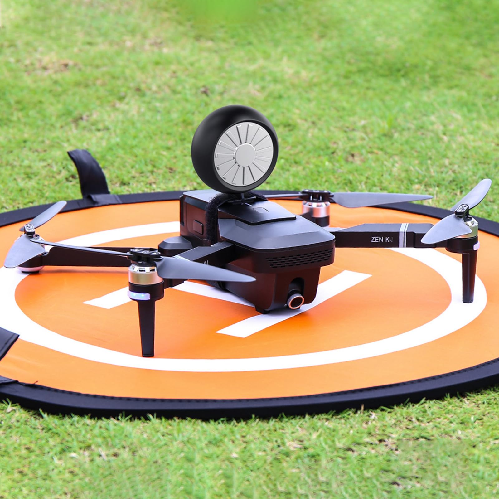 Helipad Dronepad, Drone Landing Pad, Pieghevole, Tappeto di Atterraggio, Arancione, Diametro 55cm, con Borsa