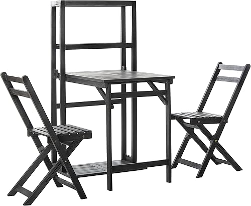 Miniatura 10 de SAFAVIEH PAT6756A Colección al aire libre Griffen Balcón Conjunto Natural Gabinete de Comedor