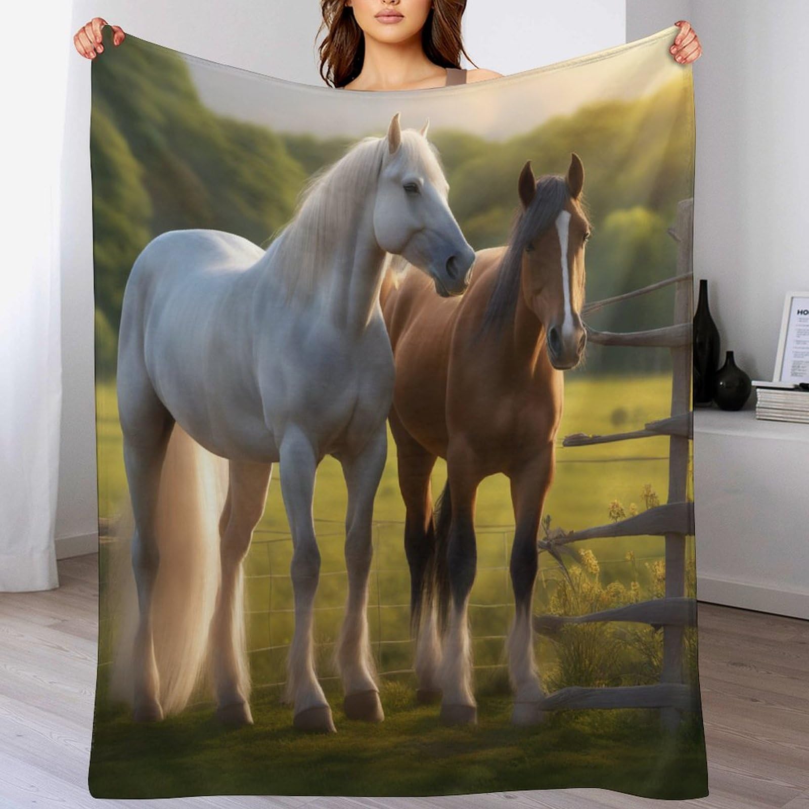 Couverture plaid cheval pour réchauffer vos soirées sur le canapé