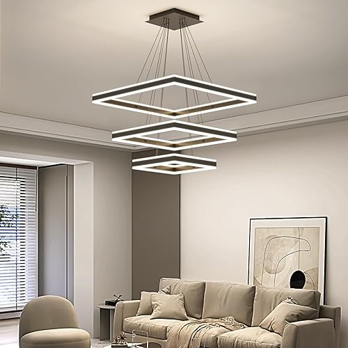 Miniatura 7 de Candelabro de techo, con control remoto, regulable, 3 modos de color y brillo (luz cálida, fría y neutra), lámpara de techo de acrílico antiparpadeo