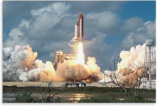 BGGJJ Space Shuttle Discovery STS 26 Launch Poster Canvas Wall Art Poster For Room Aesthetic And Decor For Bedroom Living Room Bathroom Kitchen Office Decor 16x24inch(40x60cm) Unframe-style