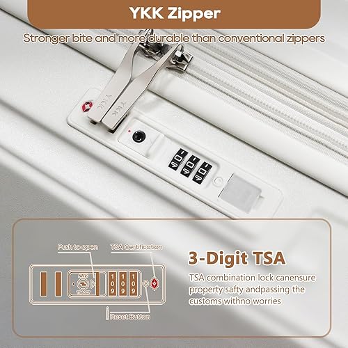Miniatura 8 de Joyway Maleta de mano de 20 pulgadas con portavasos y puerto USB, 25% de capacidad expandible, maleta inteligente con ruedas antideslizantes