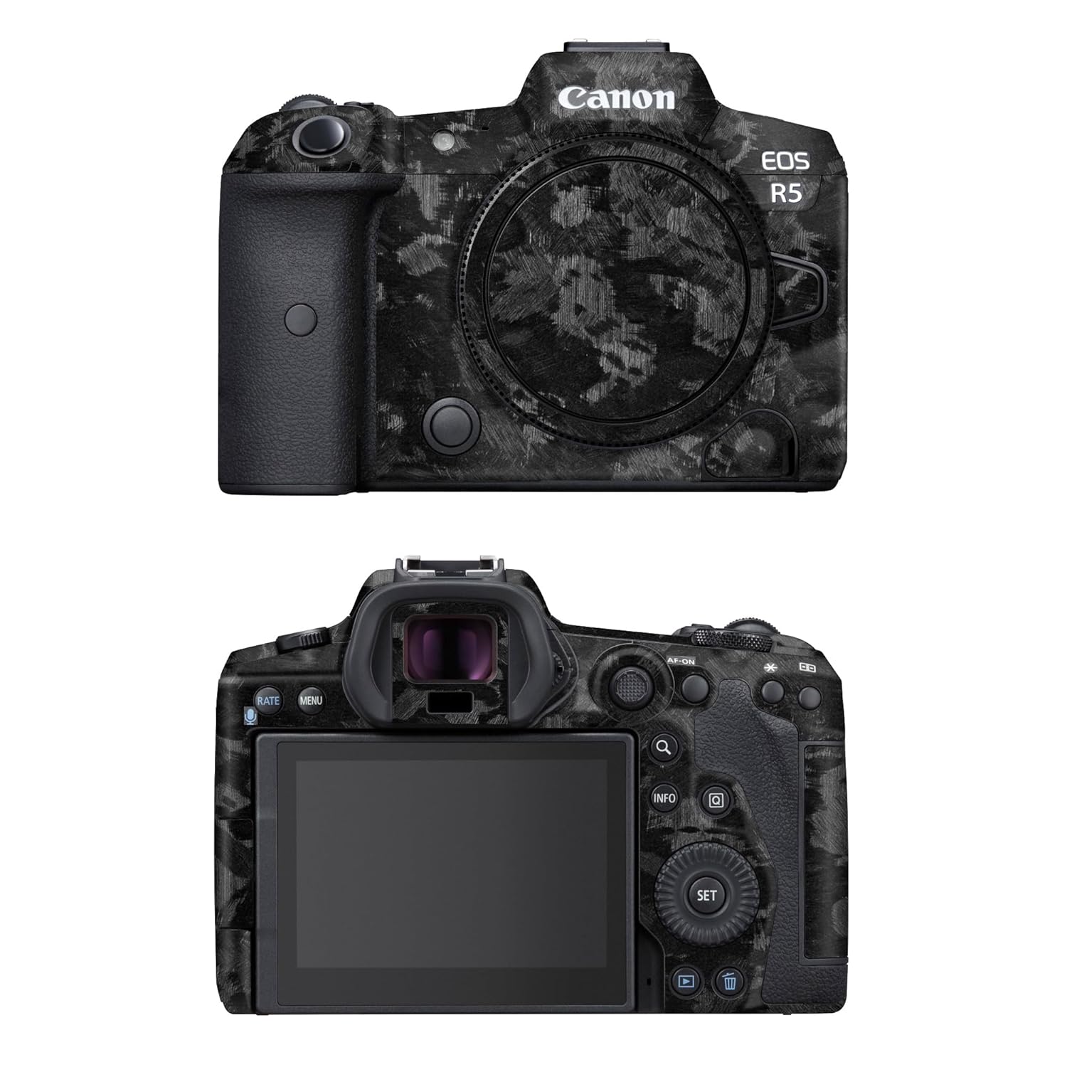 Capes India Camera Skin Cover Compatible with Canon EOS R5| Not a Case | Protective Film (Design – Forged Carbon)