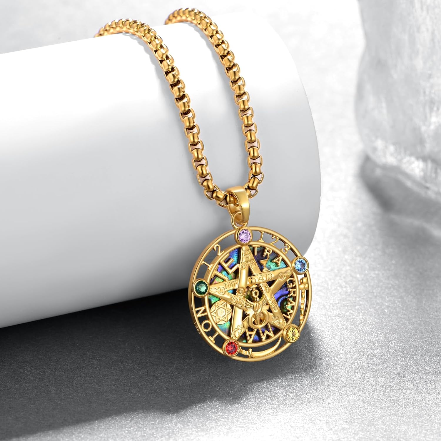 Tetragrammaton Necklace 925 Sterling Silver Pentagram Necklace Amuletos De Proteccin y Buena Suerte for Men - Image 2