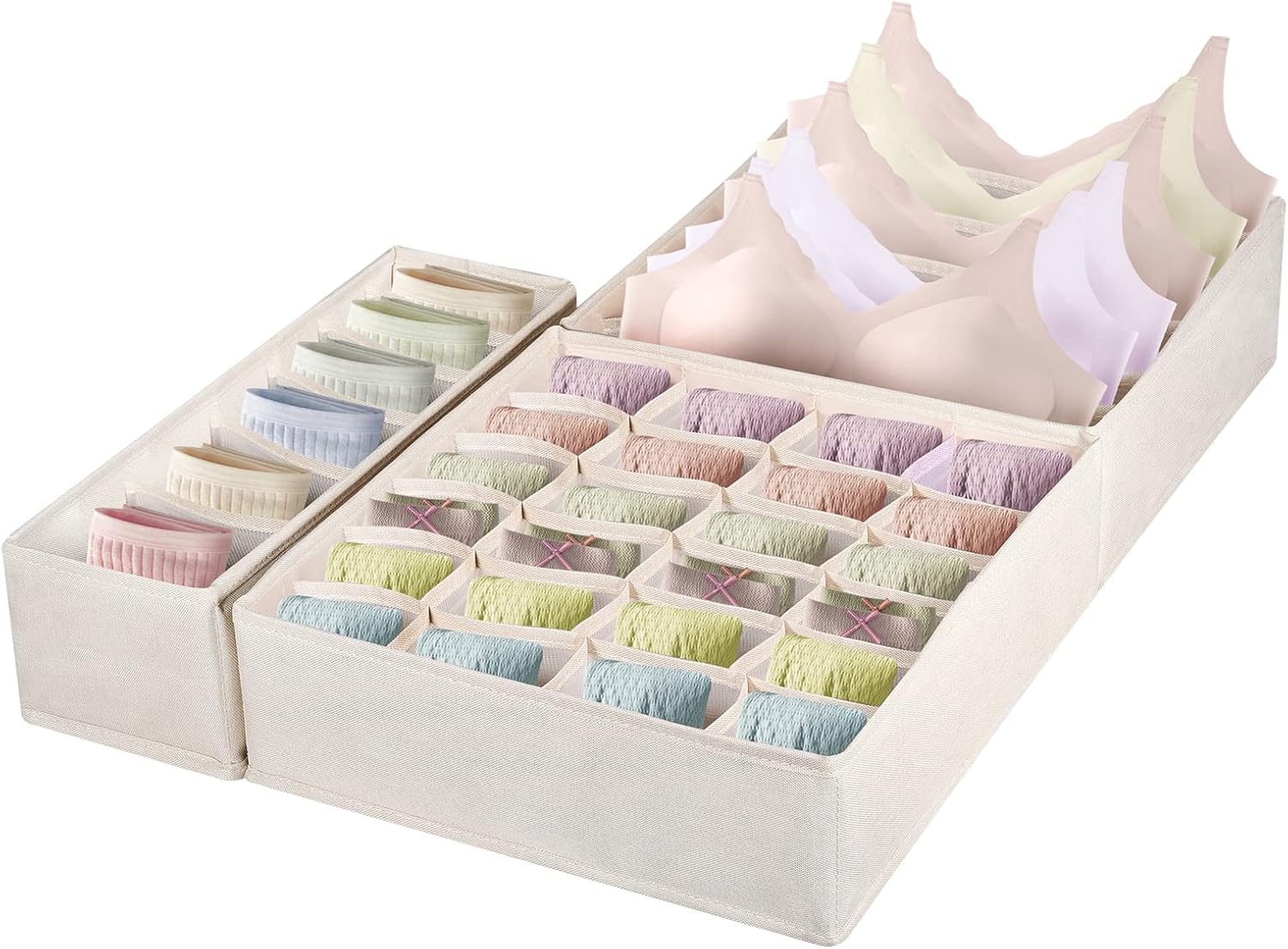 3 Piece Sock and Underwear Organizer Divider, 36 Drawer