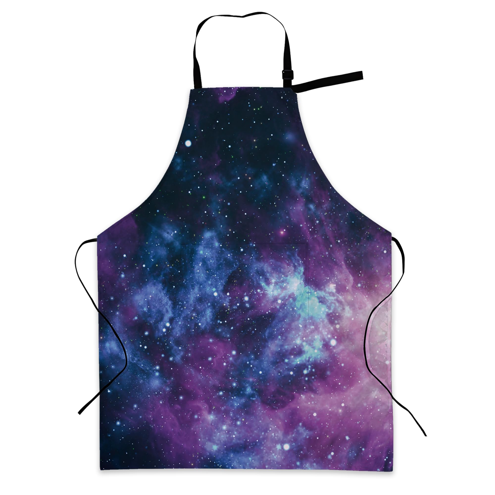 BILANGCE Aprons for Women Men, Galaxy Chef Apron with Adjustable Neck Strap and 2 Pockets, for Cooking, Gardening, Home Kitchen, Restaurant