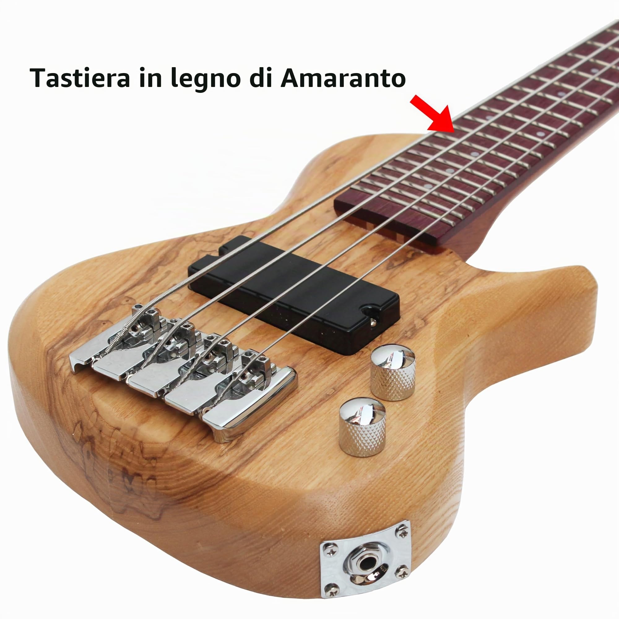 Batking Mini Basso Elettrico, Viaggio Ubass 4 Corde, Fretted Ukelele Basso con Gig bag