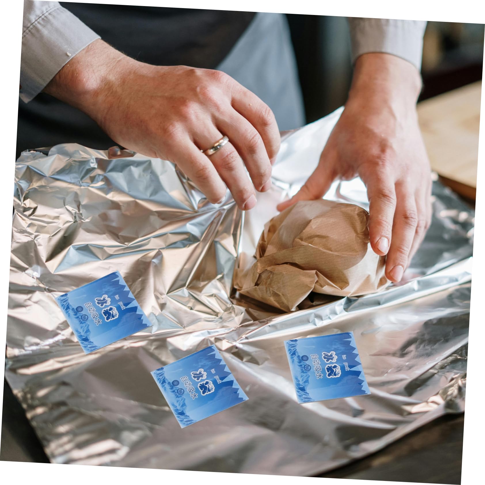 Hemobllo 60 Fogli Sacchetti Ghiaccio Riutilizzabili per Alimenti Termica Frigorifero Formato Autosigillante per Spedizione e Conservazione