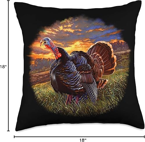 Miniatura 6 de Fantastic Designs by NANDI, LLC Art Design Big Sunset Image - Cojín de regalo para caza de Turquía, 16.0 x 16.0in, multicolor