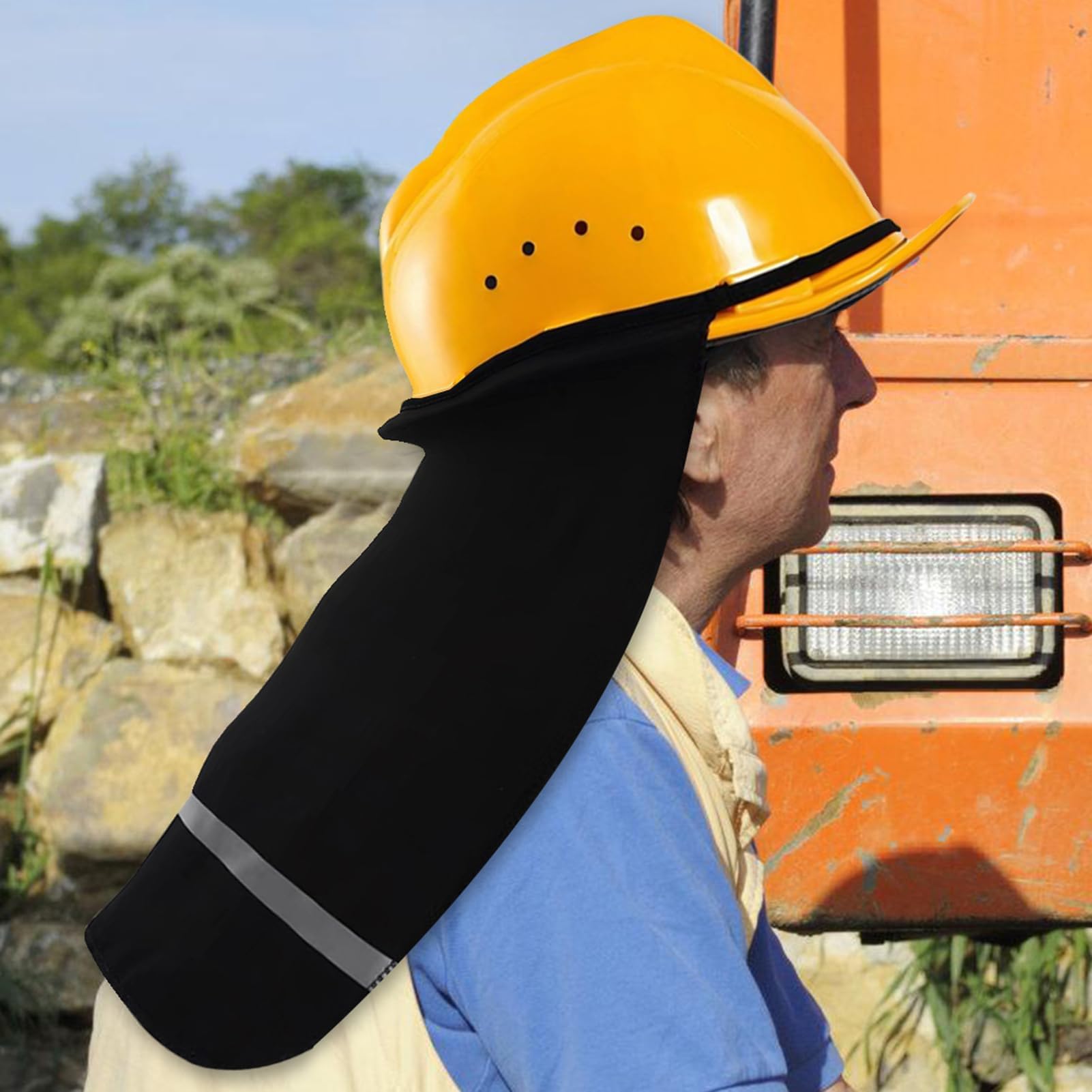 Hard Hat Visor Sun Shade | Mesh Neck Shade High Visibility | Breathable Sun Protection, Hard Hat Sun Visor for Neck Protection, Summer Work, UV Rays and Heatstroke
