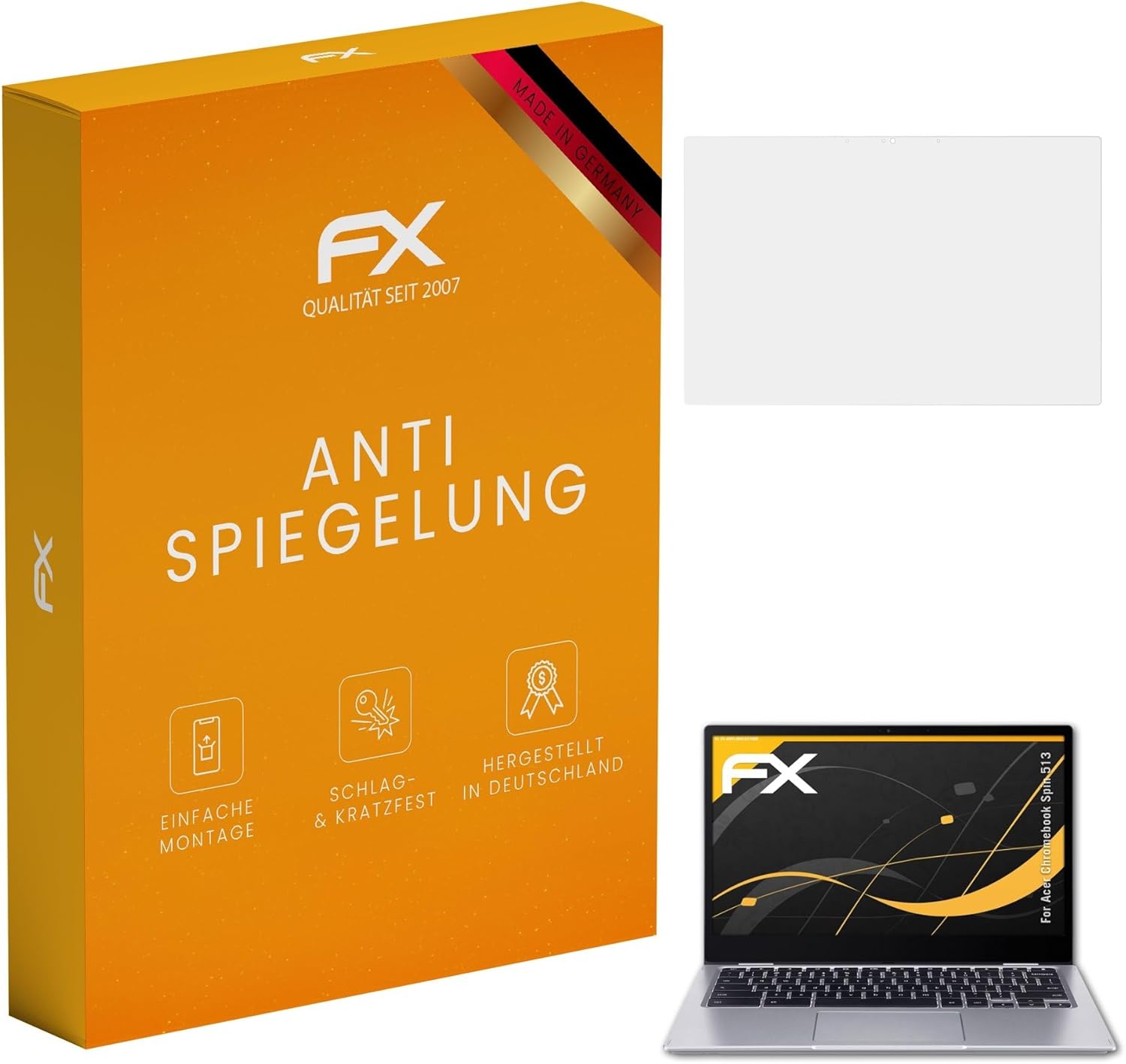 atFoliX Screen Protector compatible with Acer Chromebook Spin 513 Screen Protection Film, anti-reflective and shock-absorbing FX Protector Film (2X)