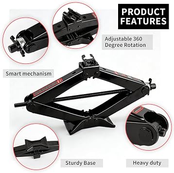 Scissor Jack Car Jack Kit 3 Ton (6614 lbs) Tire Changing Kit with Lug Wrench Suitable for Sedans, SUVs, and MPVs