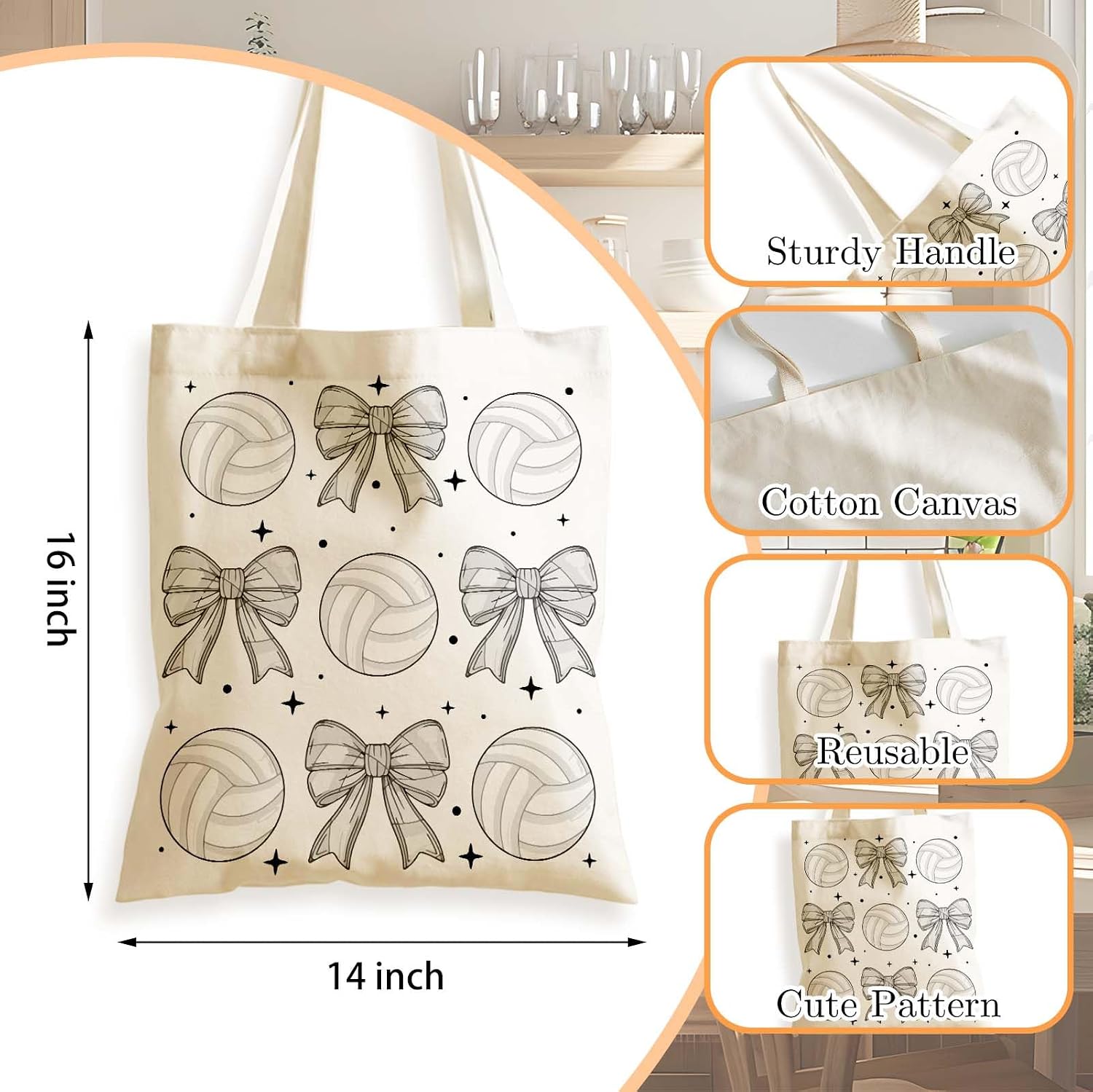Aesthetics Canvas Tote Bag - Art Design Gift for Women, Reusable Purse Tote Bag with Inner Zip Pocket image 4