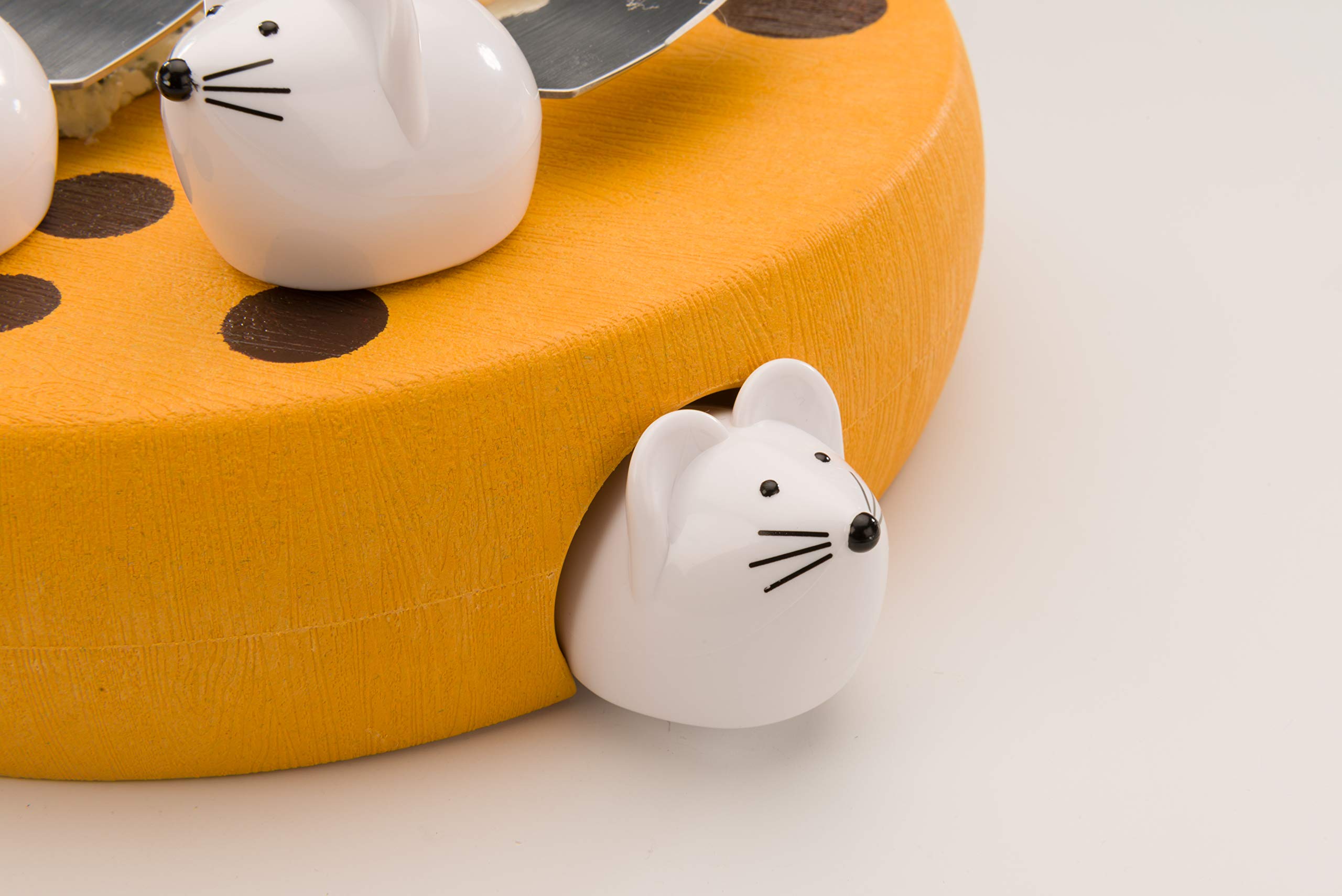 Mobi Tabla para servir queso y bandeja con asas de ratón, diseño de queso