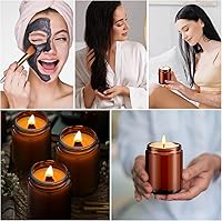 Vista 5 de Domensi 24 frascos de vidrio de 6 onzas con tapas, a prueba de fugas, redondos, herméticos, vacíos, con forro interior, tapa para almacenar