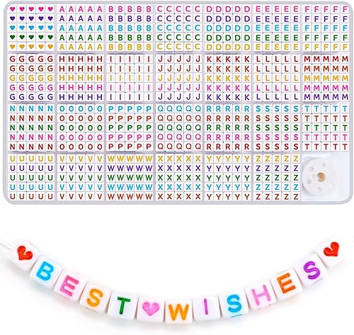 Bundooraking Cuentas de letras cuadradas, letras multicolores, fondo blanco, cuentas acrílicas de 0.236 x 0.236 pulgadas, 28 cuadrículas para hacer